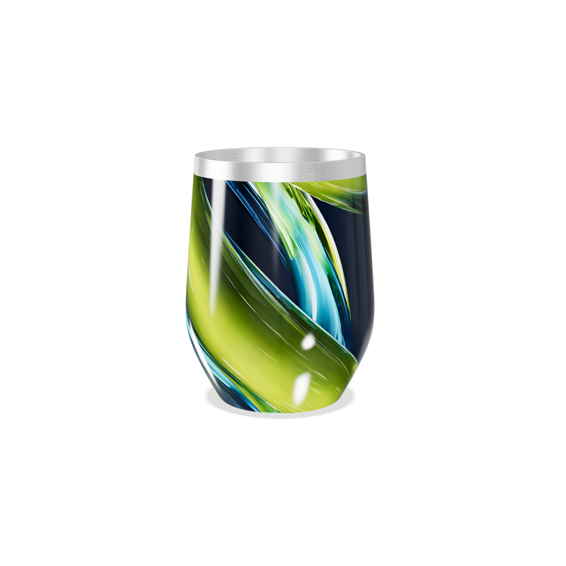 Copo Térmico Slim - Azul Verde Abstrato Inox