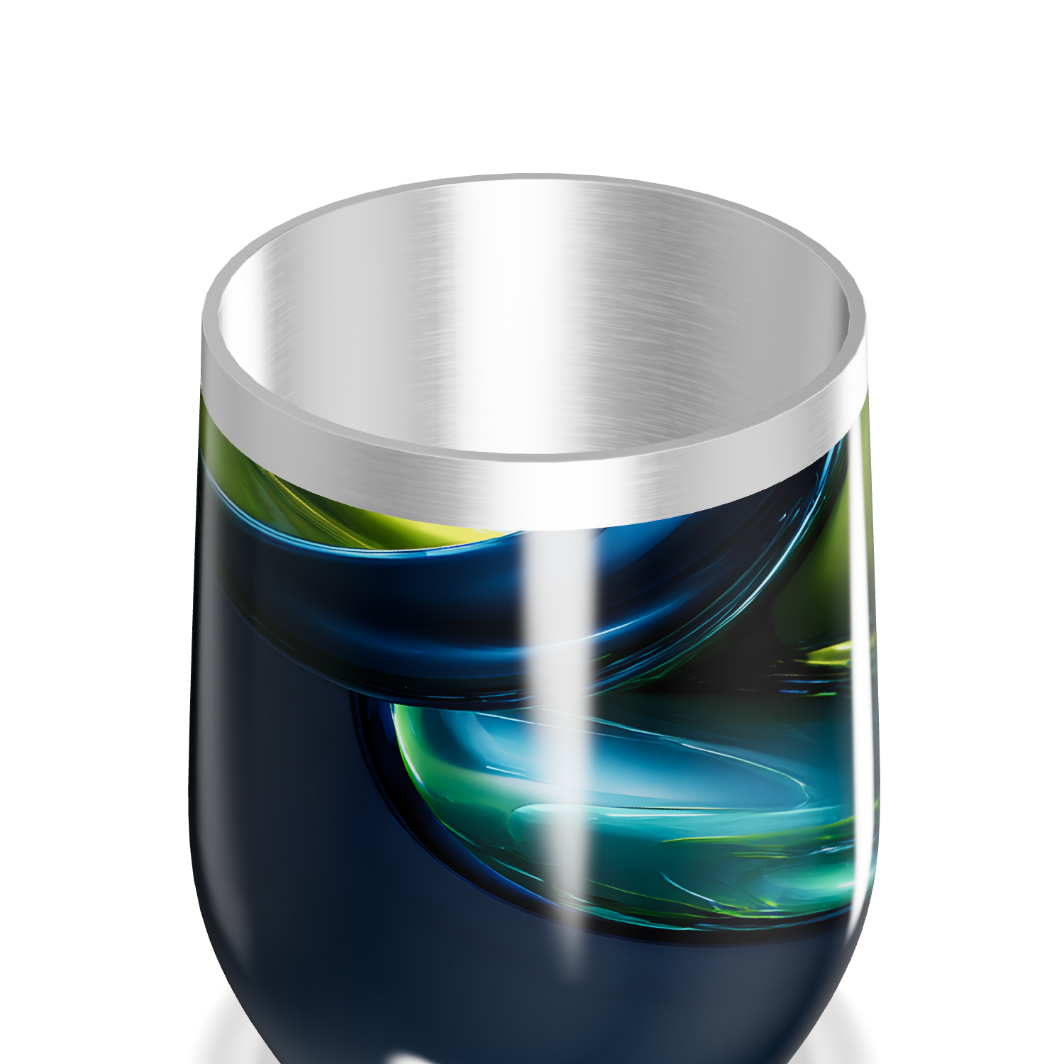 Copo Térmico Slim - Azul Verde Abstrato Inox