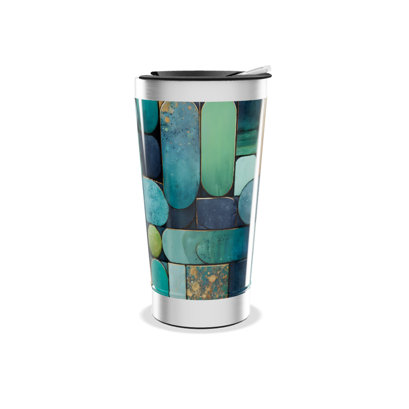 Copo Térmico - Estampa Geométrica Azul