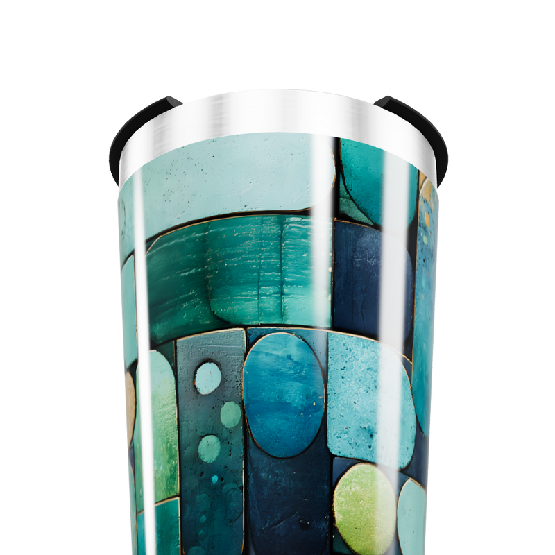 Copo Térmico - Estampa Geométrica Azul