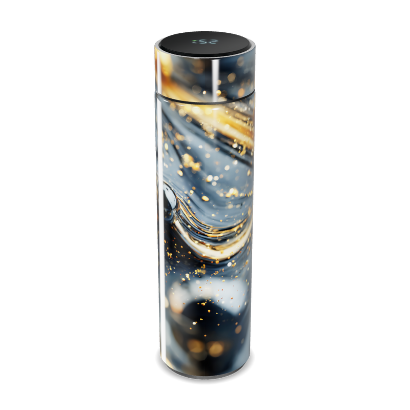 Garrafa Térmica Touch - Design Ouro e Preto