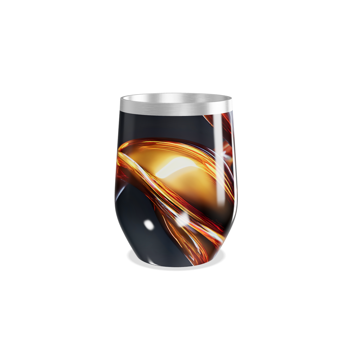 Copo Térmico Slim - Preto com Arte Abstrata