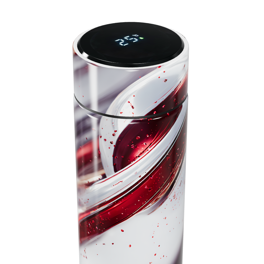 Garrafa Térmica Touch - Estampa Vermelha Abstrata