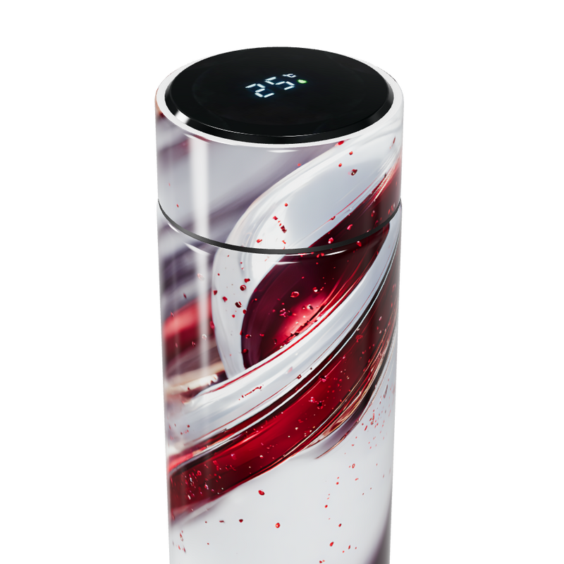 Garrafa Térmica Touch - Estampa Vermelha Abstrata