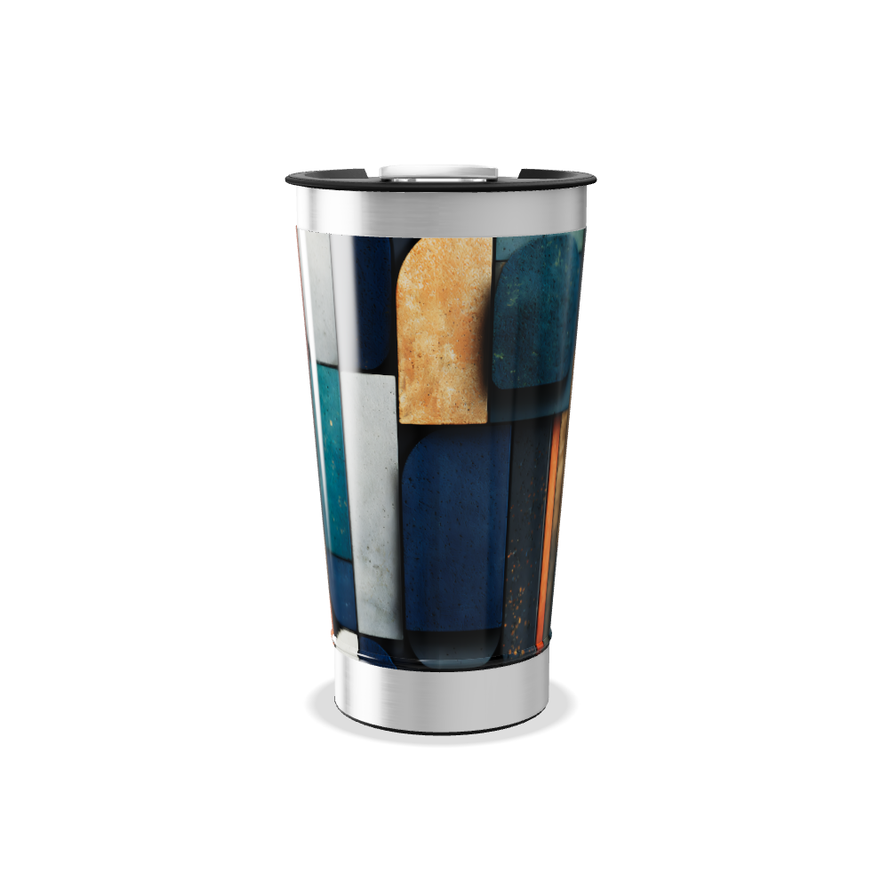 Copo Térmico - Estampa Geométrica Azul