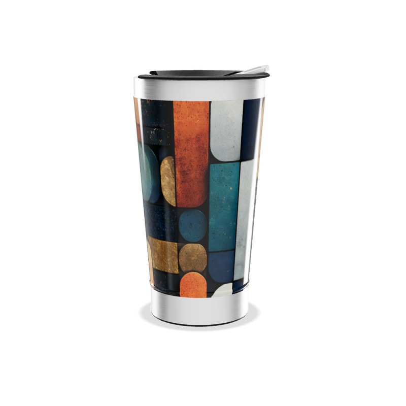 Copo Térmico - Estampa Geométrica Azul