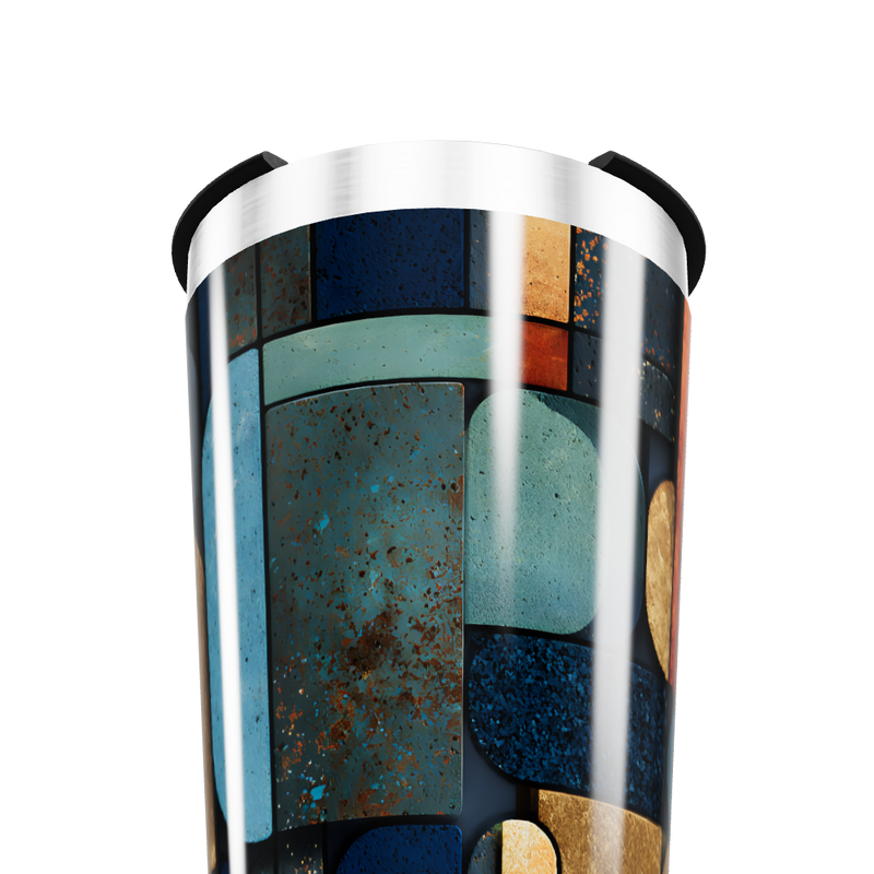 Copo Térmico - Estampa Geométrica Azul