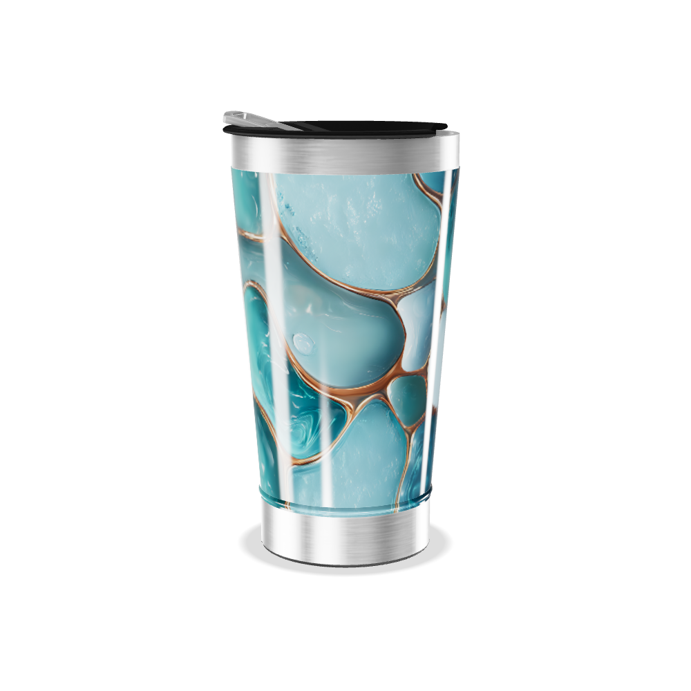 Copo Térmico - Azul Estampado Geométrico