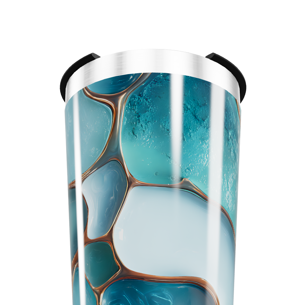 Copo Térmico - Azul Estampado Geométrico