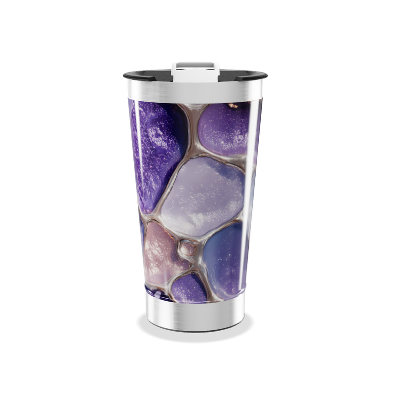 Copo Térmico - Estampa Pedras Roxas