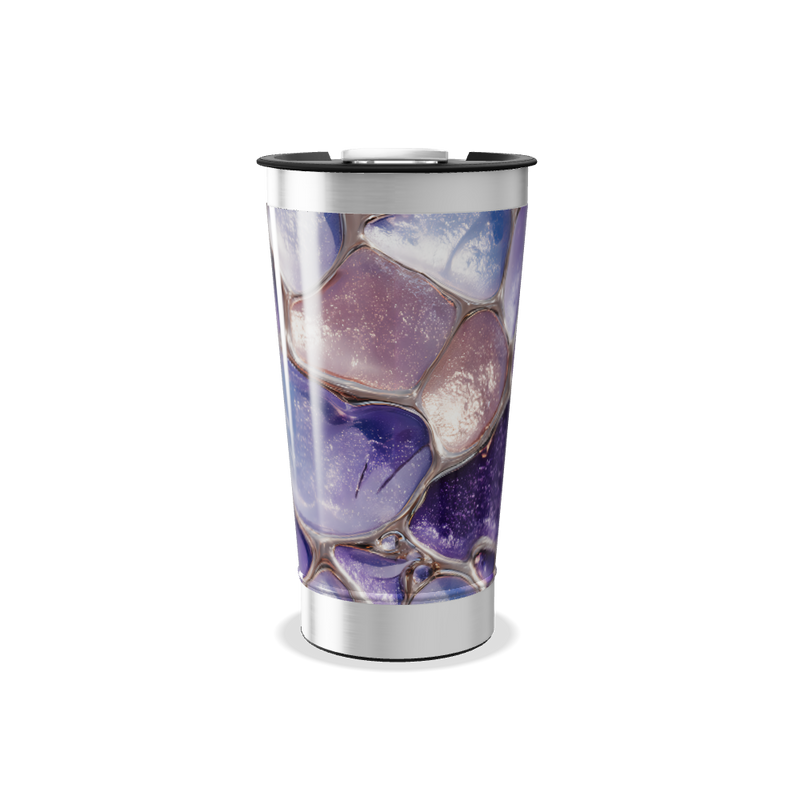Copo Térmico - Estampa Pedras Roxas