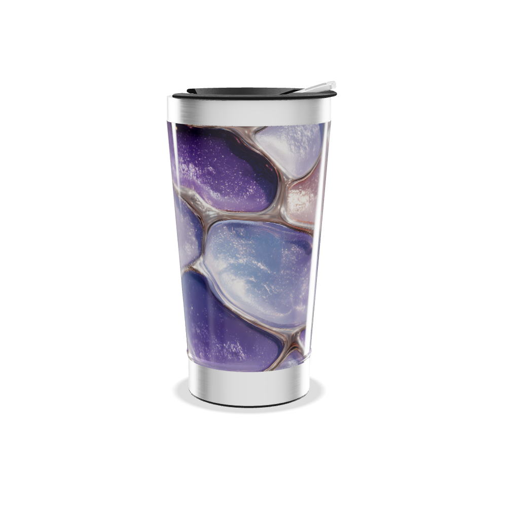 Copo Térmico - Estampa Pedras Roxas