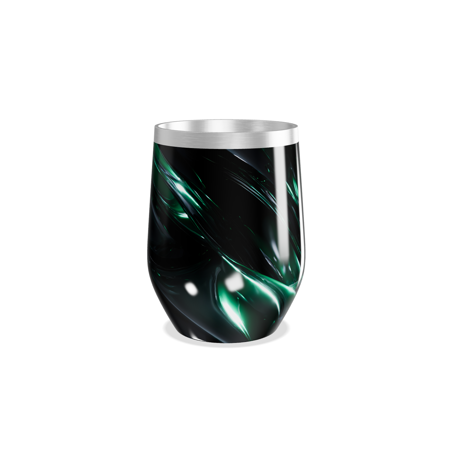 Copo Térmico Slim - Preto com Detalhes Verdes