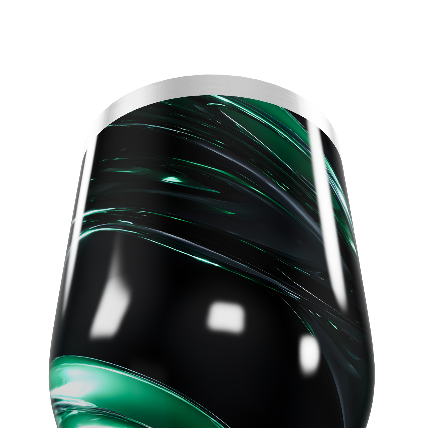 Copo Térmico Slim - Preto com Detalhes Verdes