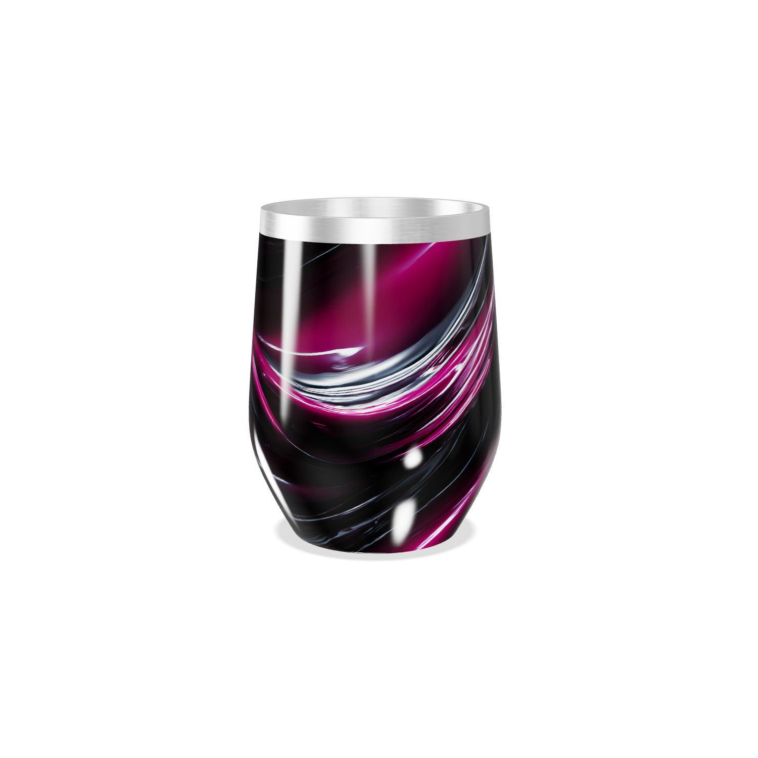 Copo Térmico Slim - Preto com Listras Rosa