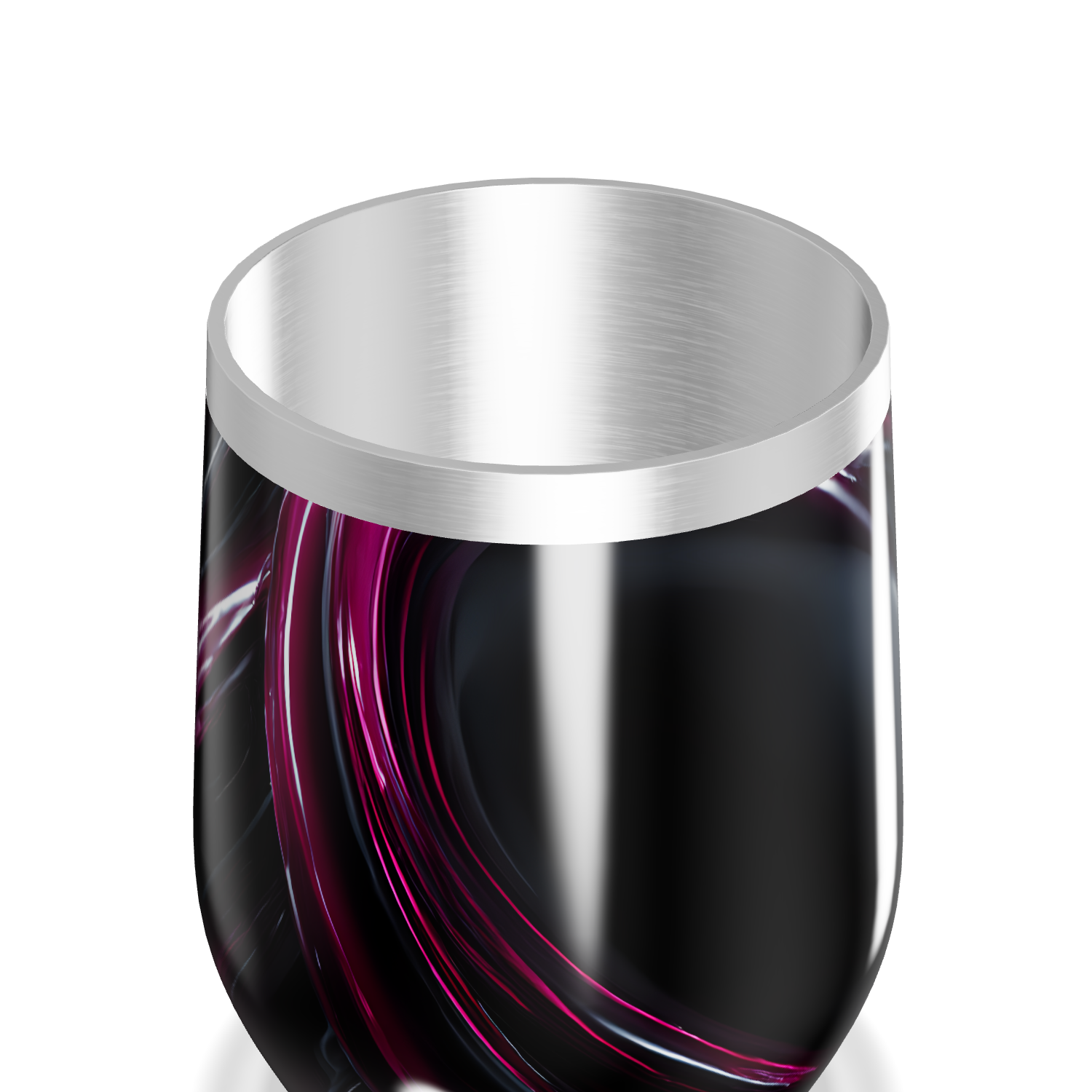 Copo Térmico Slim - Preto com Listras Rosa