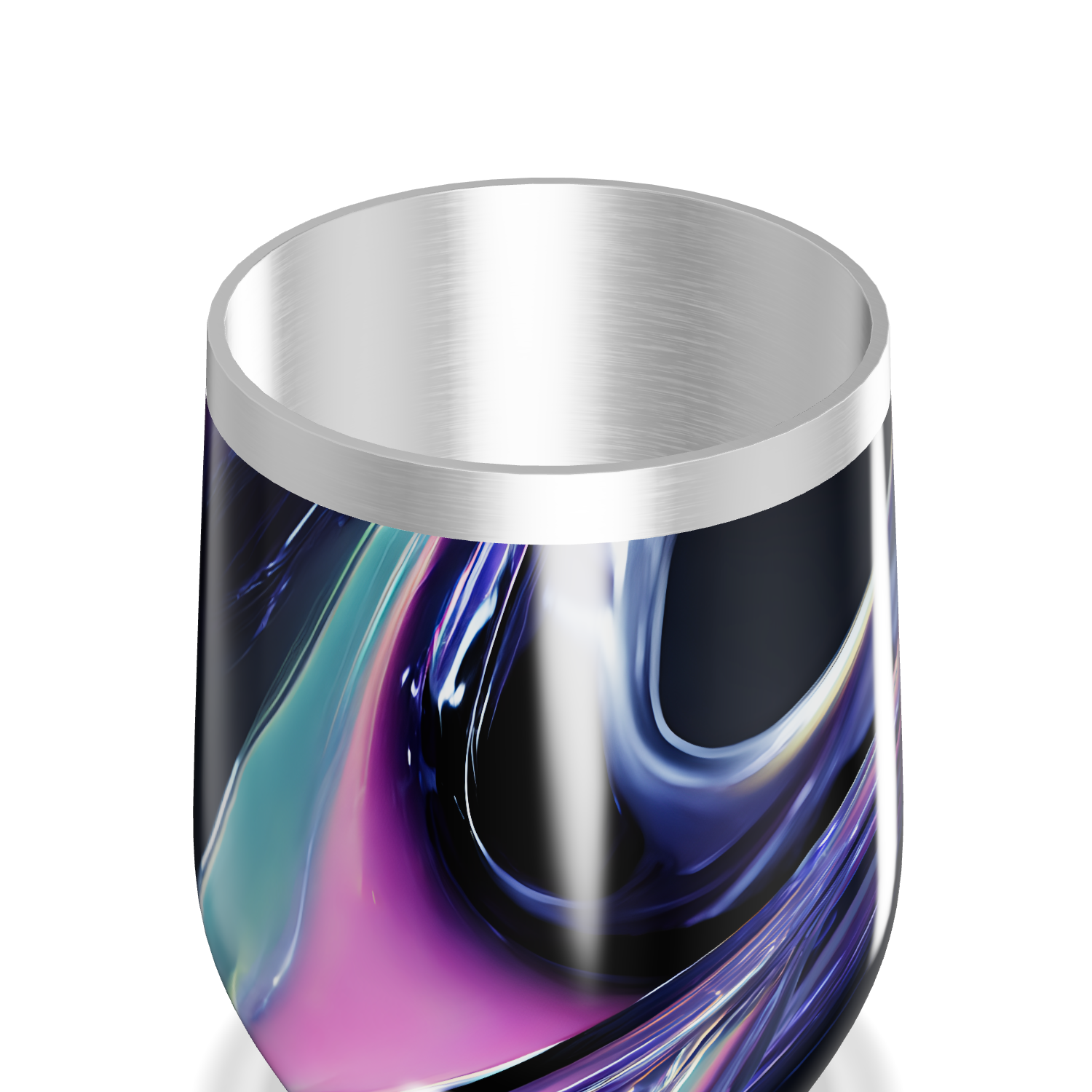 Copo Térmico Slim - Design Abstrato Preto