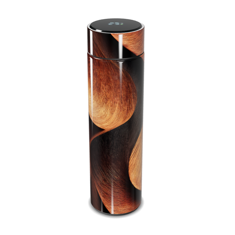 Garrafa Térmica Touch Madeira Digital Preta