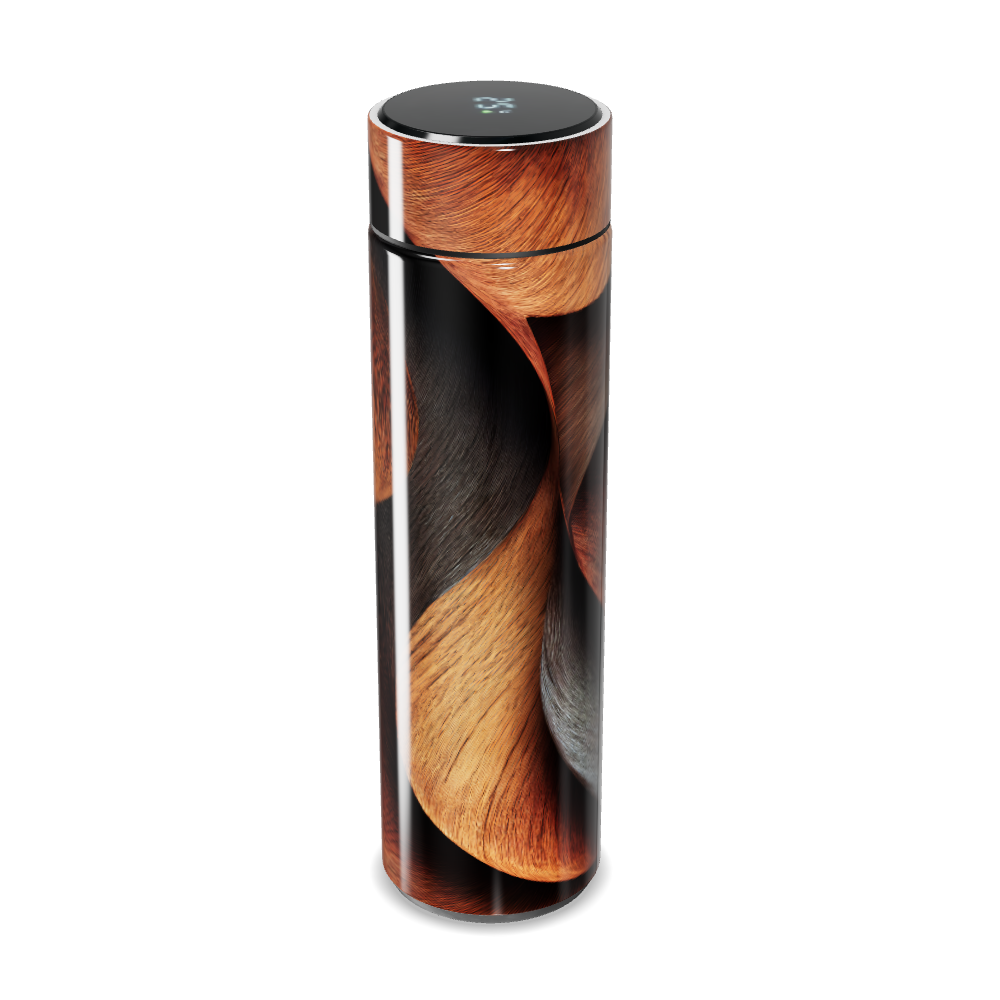 Garrafa Térmica Touch Madeira Digital Preta