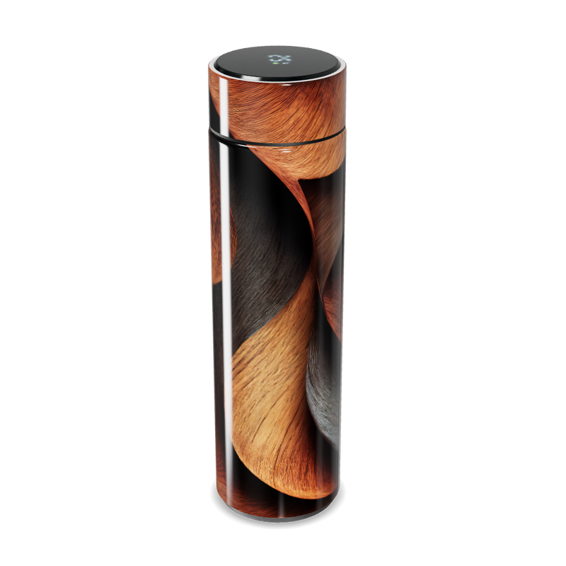 Garrafa Térmica Touch Madeira Digital Preta