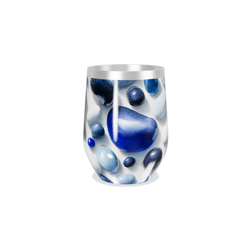 Copo Térmico Slim - Pedras Azul e Branco