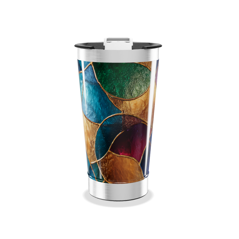 Copo Térmico - Vidro Colorido Abstrato