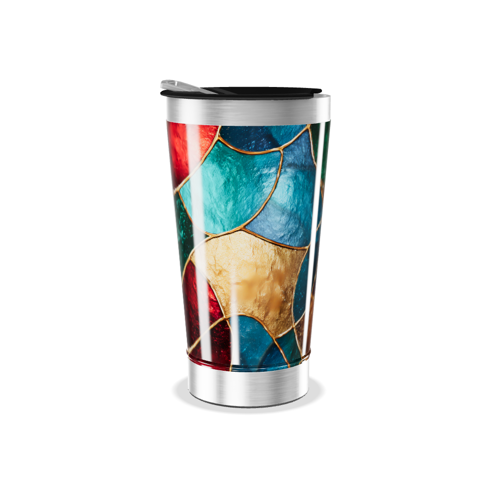 Copo Térmico - Vidro Colorido Abstrato