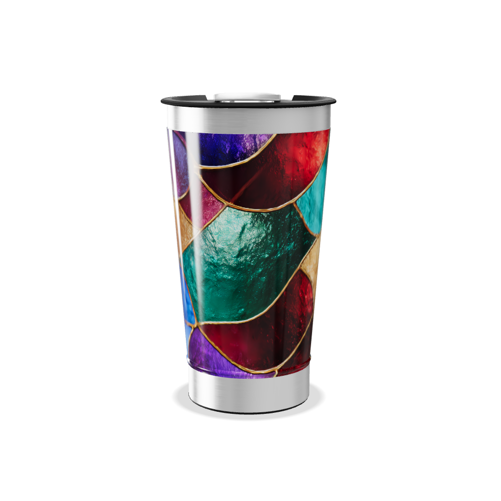 Copo Térmico - Vidro Colorido Abstrato