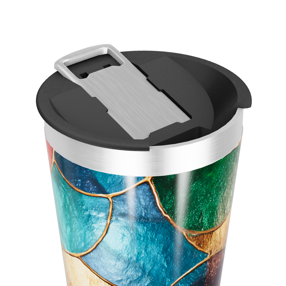 Copo Térmico - Vidro Colorido Abstrato