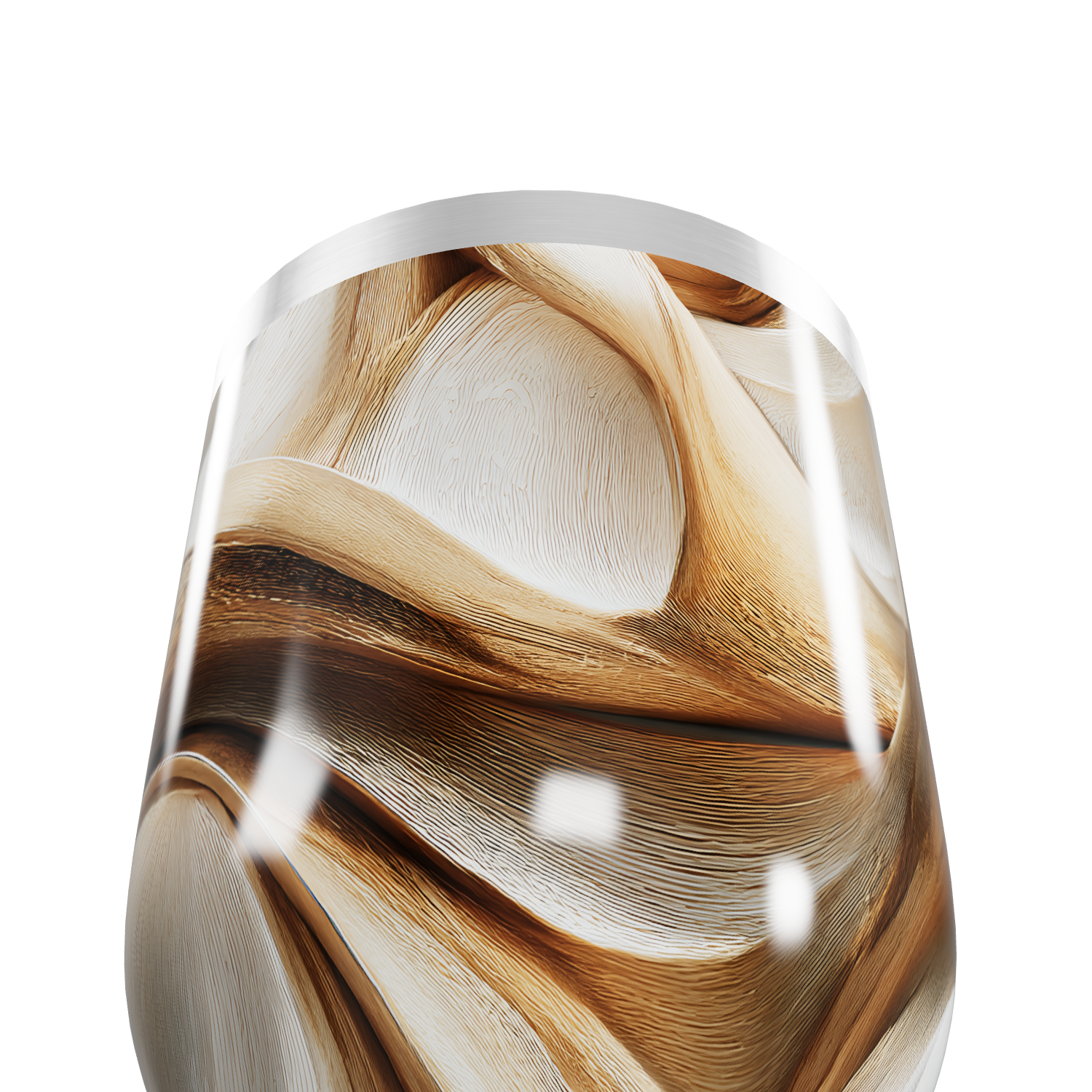 Copo Térmico Slim - Marrom Ondulado Inox