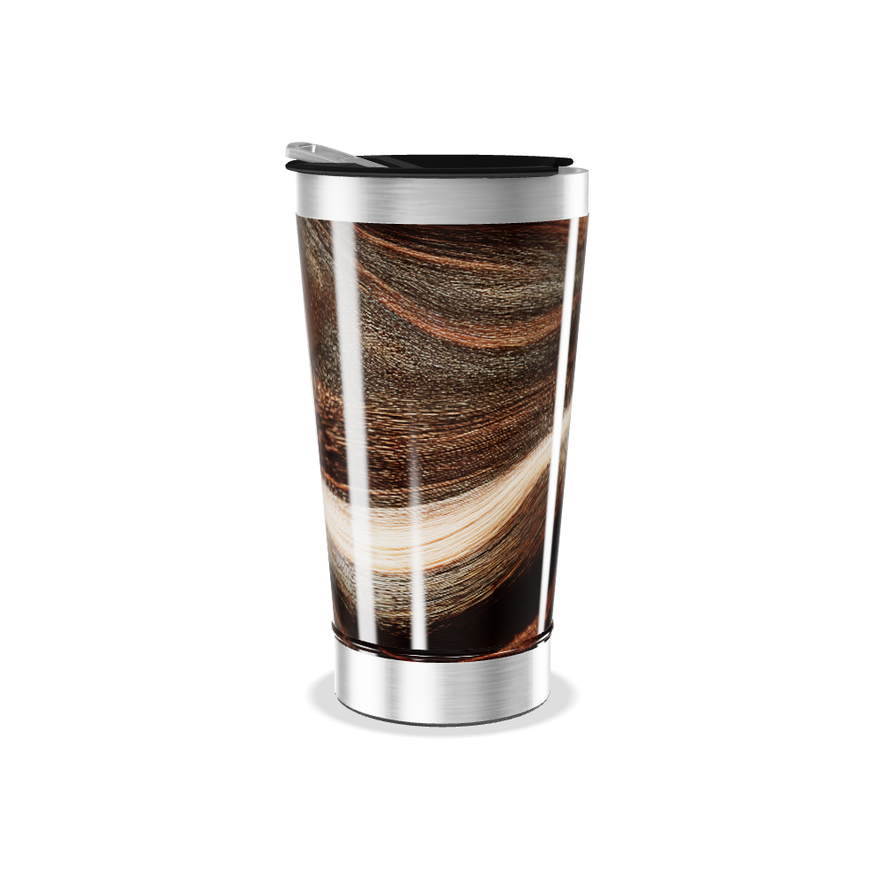 Copo Térmico - Design Madeira Aço Inox