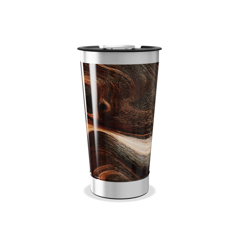 Copo Térmico - Design Madeira Aço Inox
