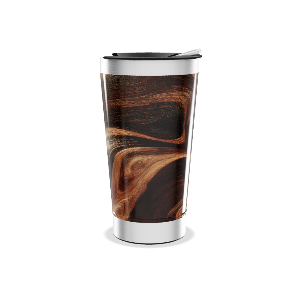 Copo Térmico - Design Madeira Aço Inox