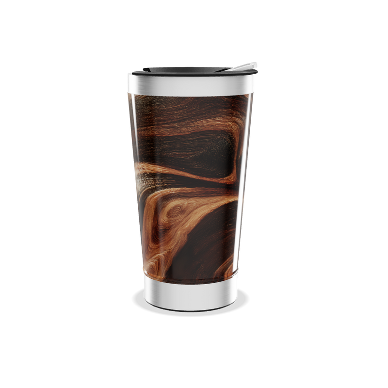 Copo Térmico - Design Madeira Aço Inox