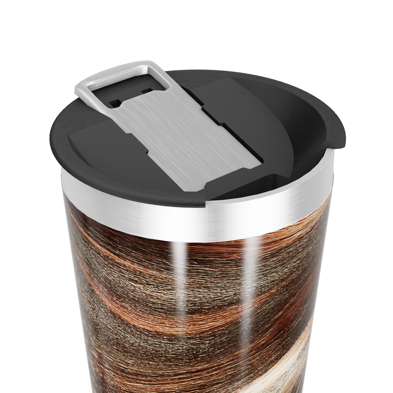 Copo Térmico - Design Madeira Aço Inox