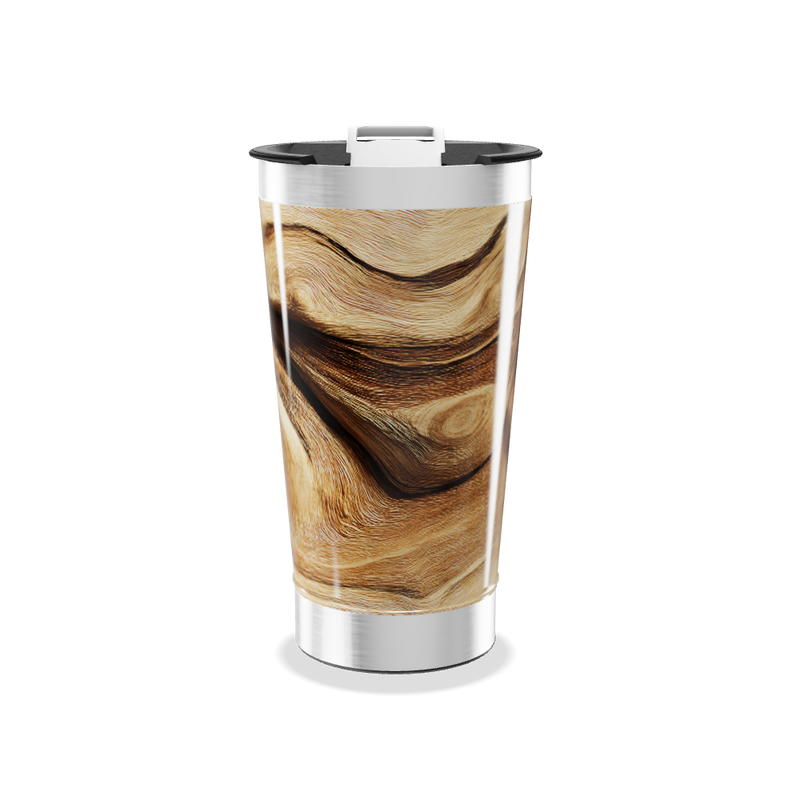 Copo Térmico - Estampa Madeira Aço Inox