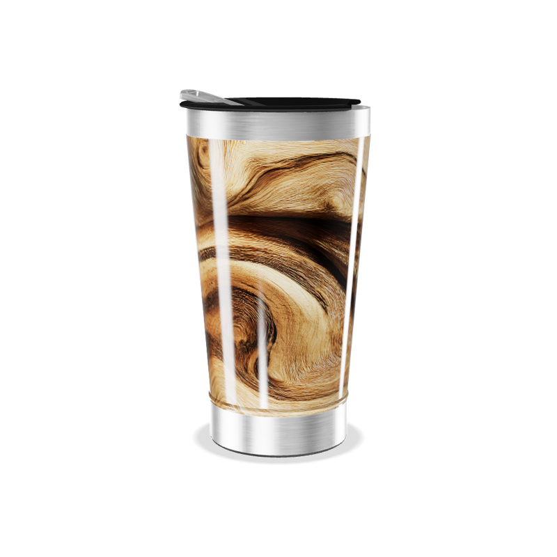 Copo Térmico - Estampa Madeira Aço Inox