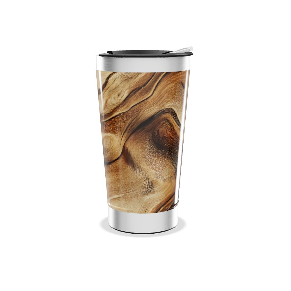 Copo Térmico - Estampa Madeira Aço Inox