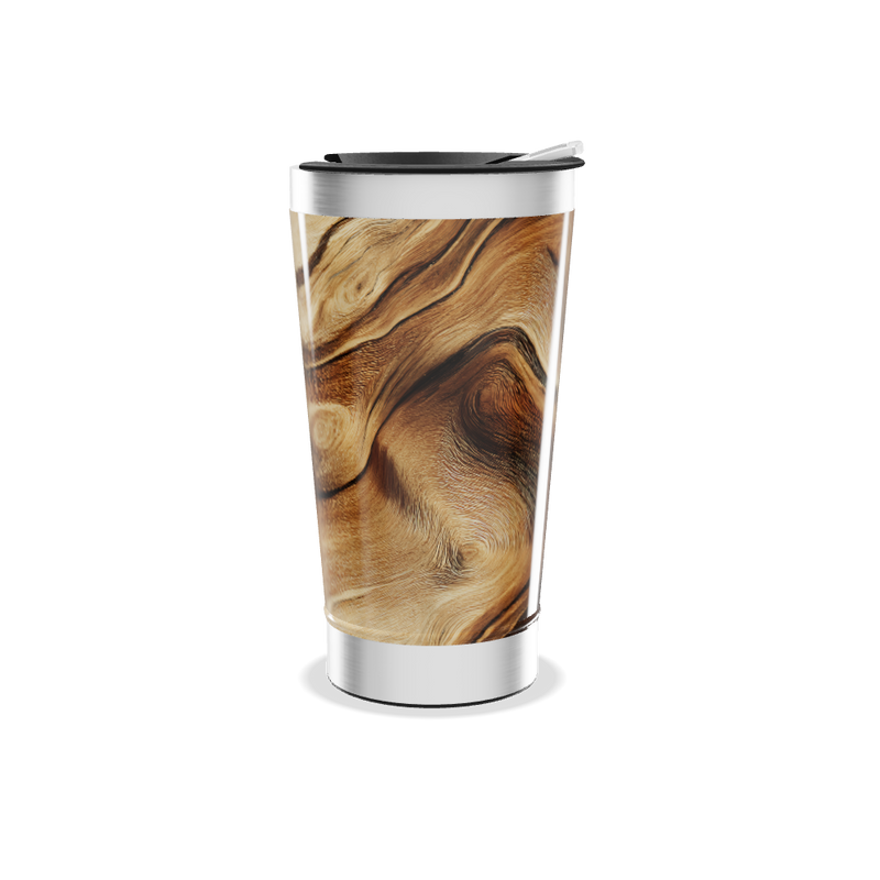 Copo Térmico - Estampa Madeira Aço Inox