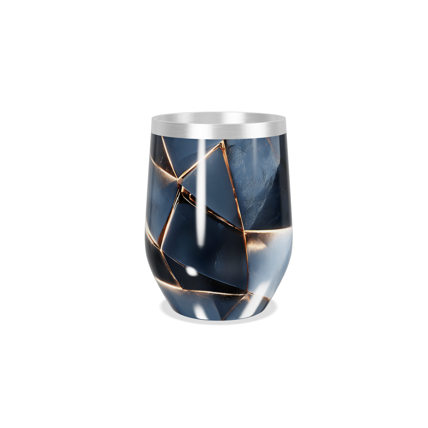 Copo Térmico Slim - Preto com Estampa Geométrica