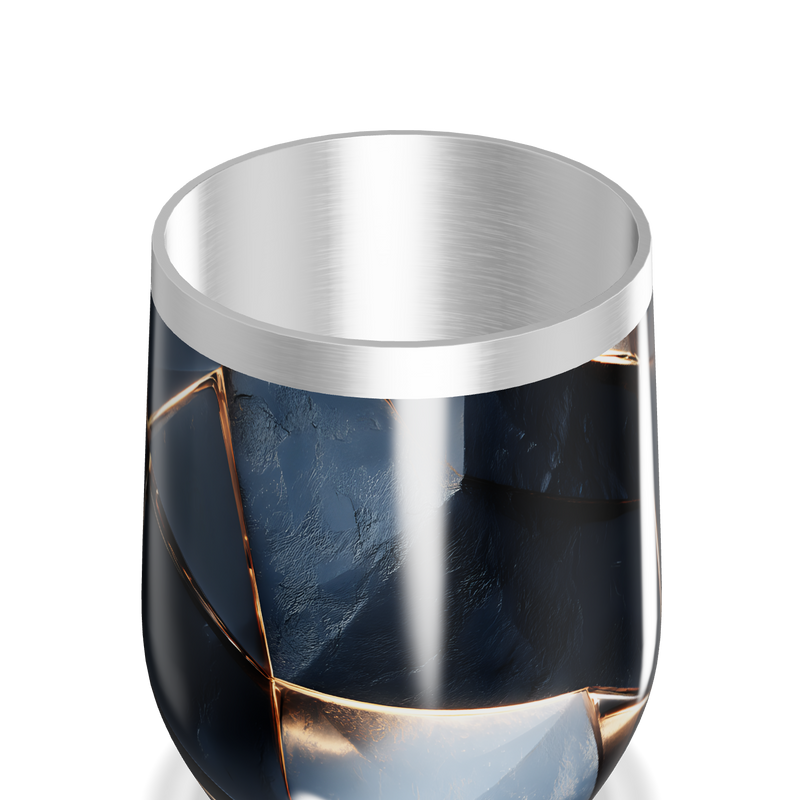 Copo Térmico Slim - Preto com Estampa Geométrica