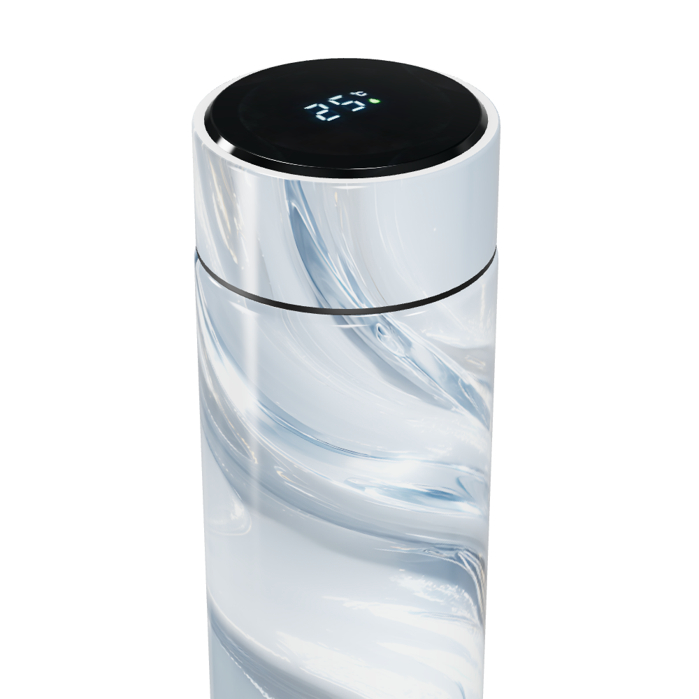 Garrafa Térmica Touch - Mármore Branco Digital