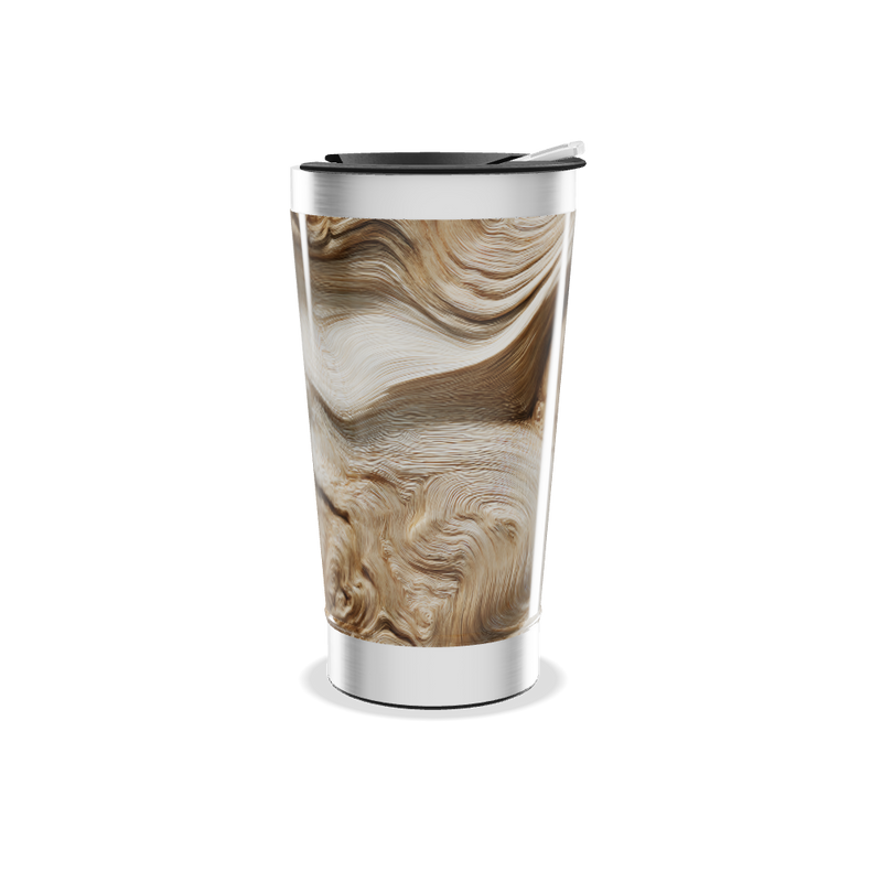 Copo Térmico - Mármore Marrom Aço Inox