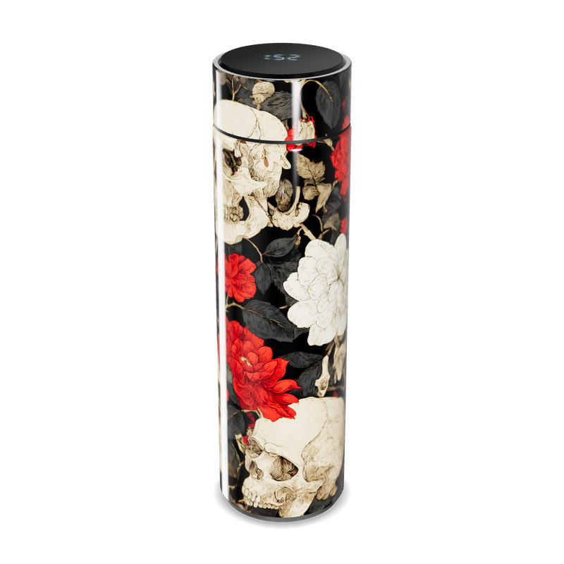 Garrafa Térmica Touch - Floral Preto e Vermelho