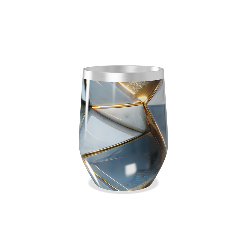 Copo Térmico Slim - Design Azul e Dourado