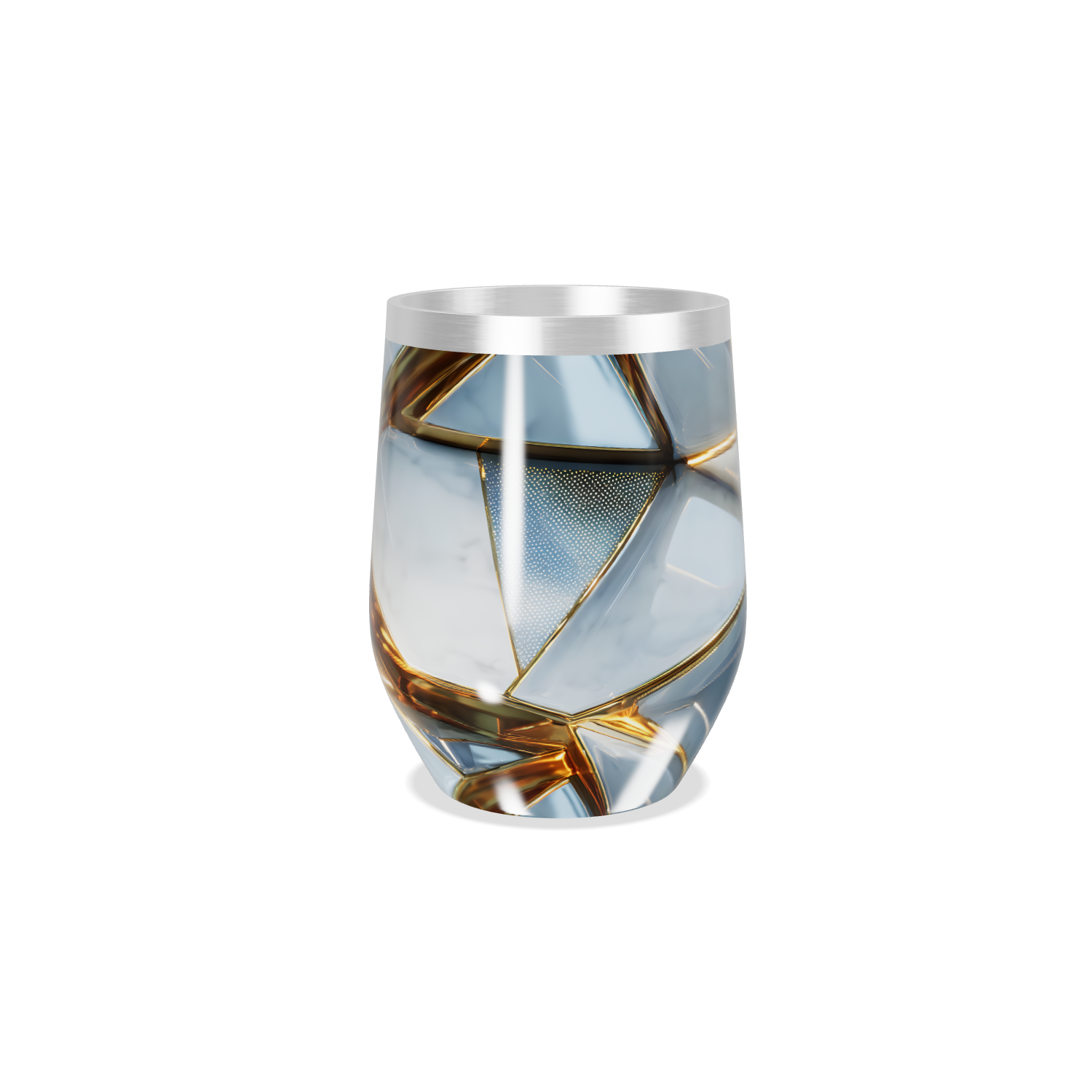 Copo Térmico Slim - Design Azul e Dourado