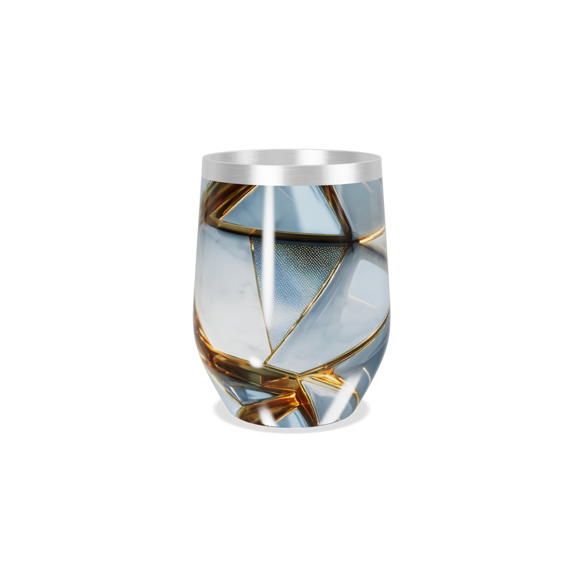 Copo Térmico Slim - Design Azul e Dourado