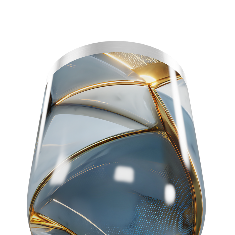 Copo Térmico Slim - Design Azul e Dourado