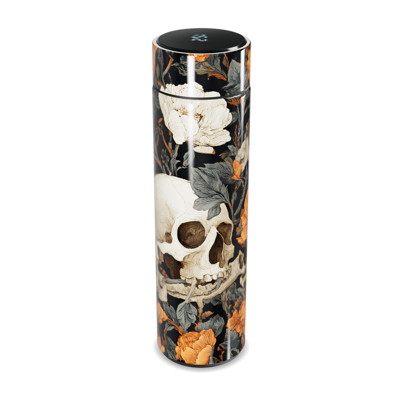 Garrafa Térmica Touch - Floral Preto Laranja