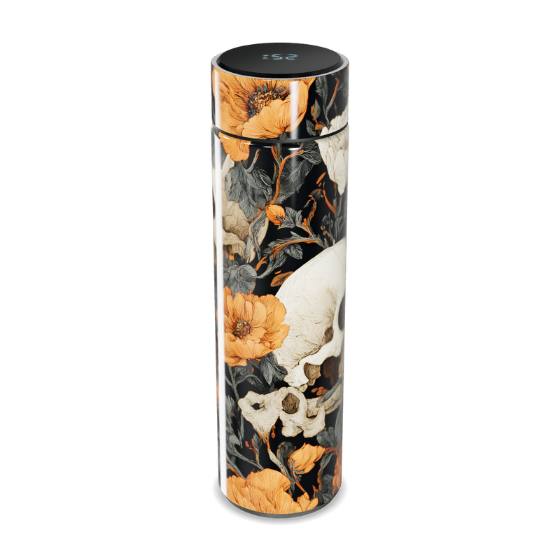 Garrafa Térmica Touch - Floral Preto Laranja